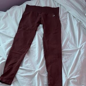 Gymshark Womens Maroon High-Waist Leggings